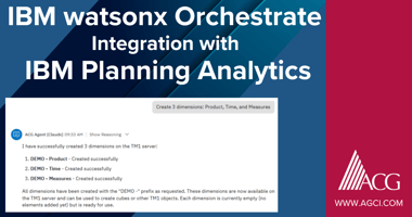 Integration of IBM watsonx Orchestrate with IBM Planning Analytics