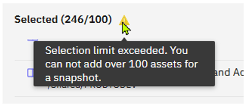 LCM Snapshot asset limit