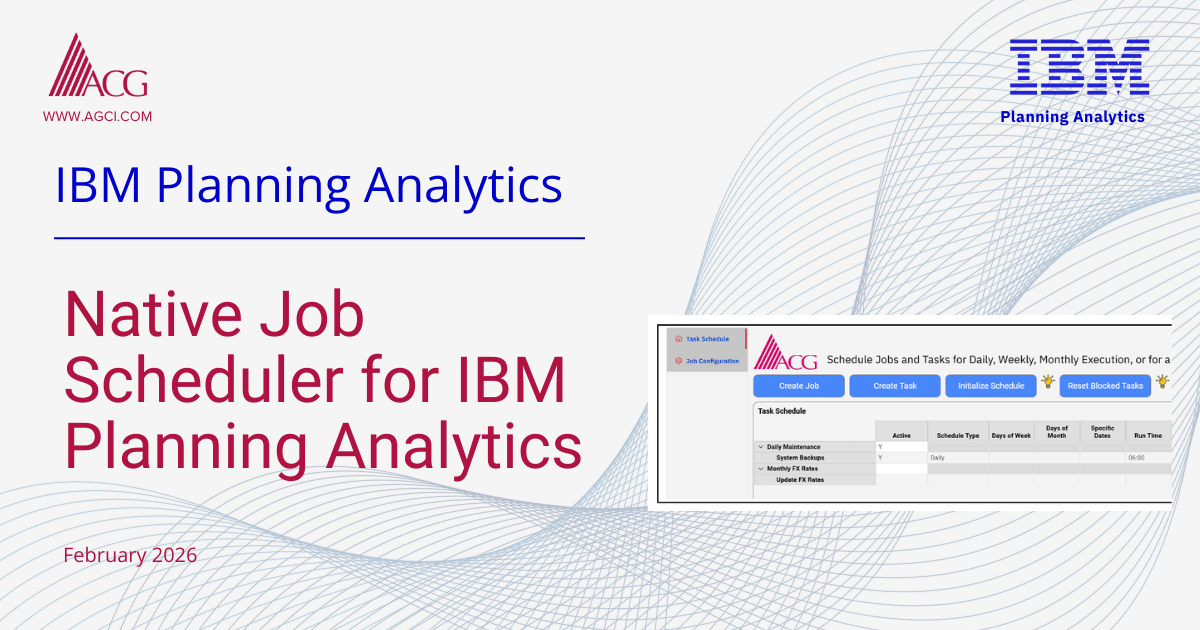 Native Job Scheduler for IBM Planning Analytics