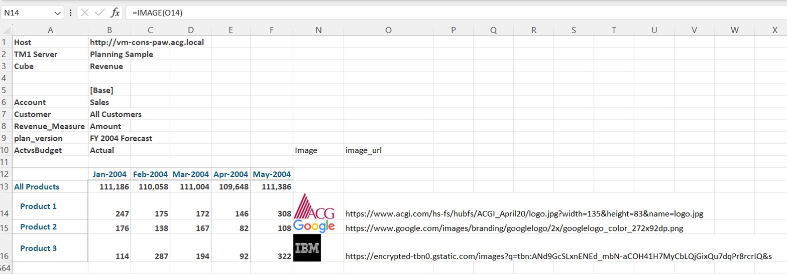 Adding Images to Planning Analytics for Excel (PAfE) Views